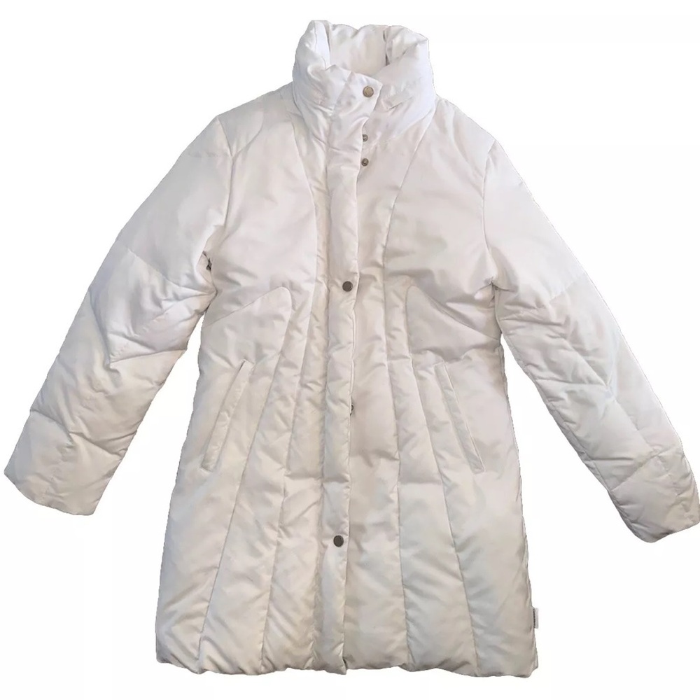 Calvin Klein Performance Womens Down White  Puffer Jacket Coat Size M Quilted
